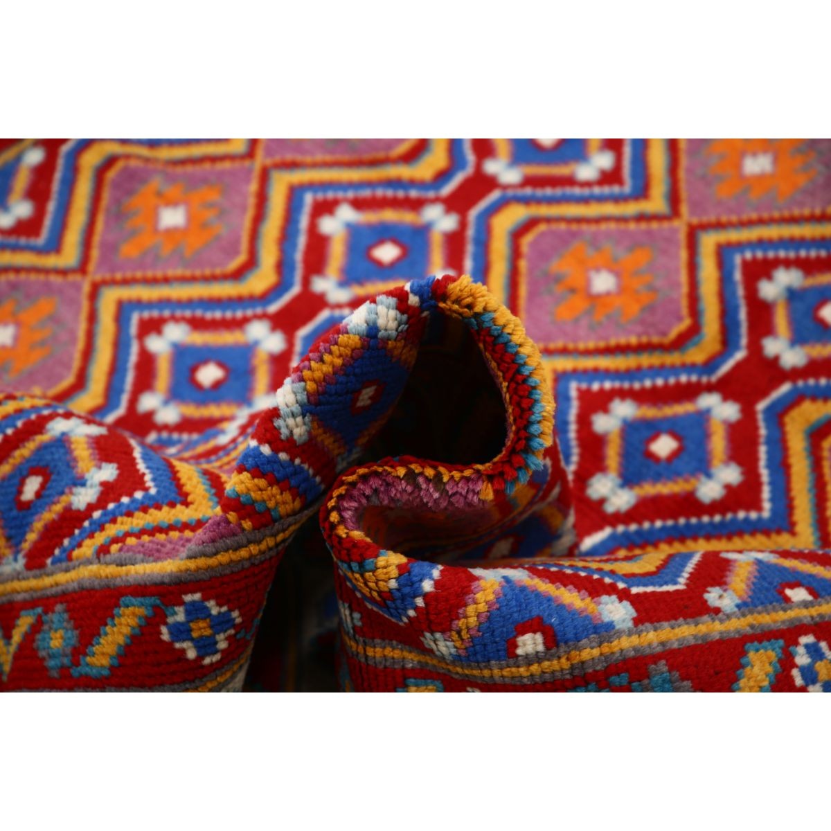 Revival 6x8 Handmade Double Knotted Washable Wool Rug - Colorful