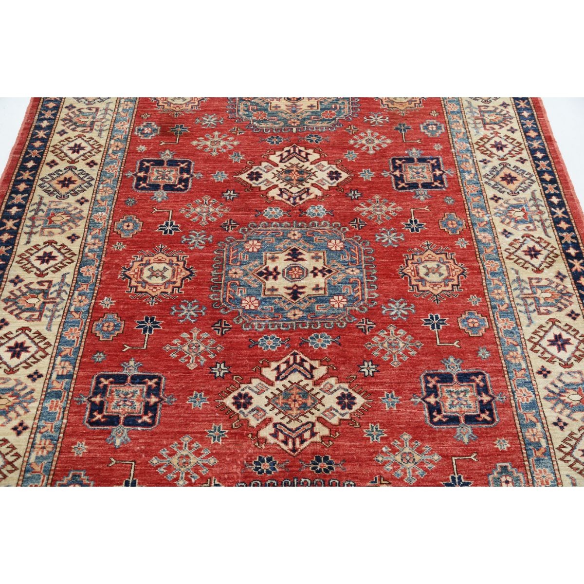 Kazak 6x8 Handmade Double Knotted Washable Wool Rug - Colorful