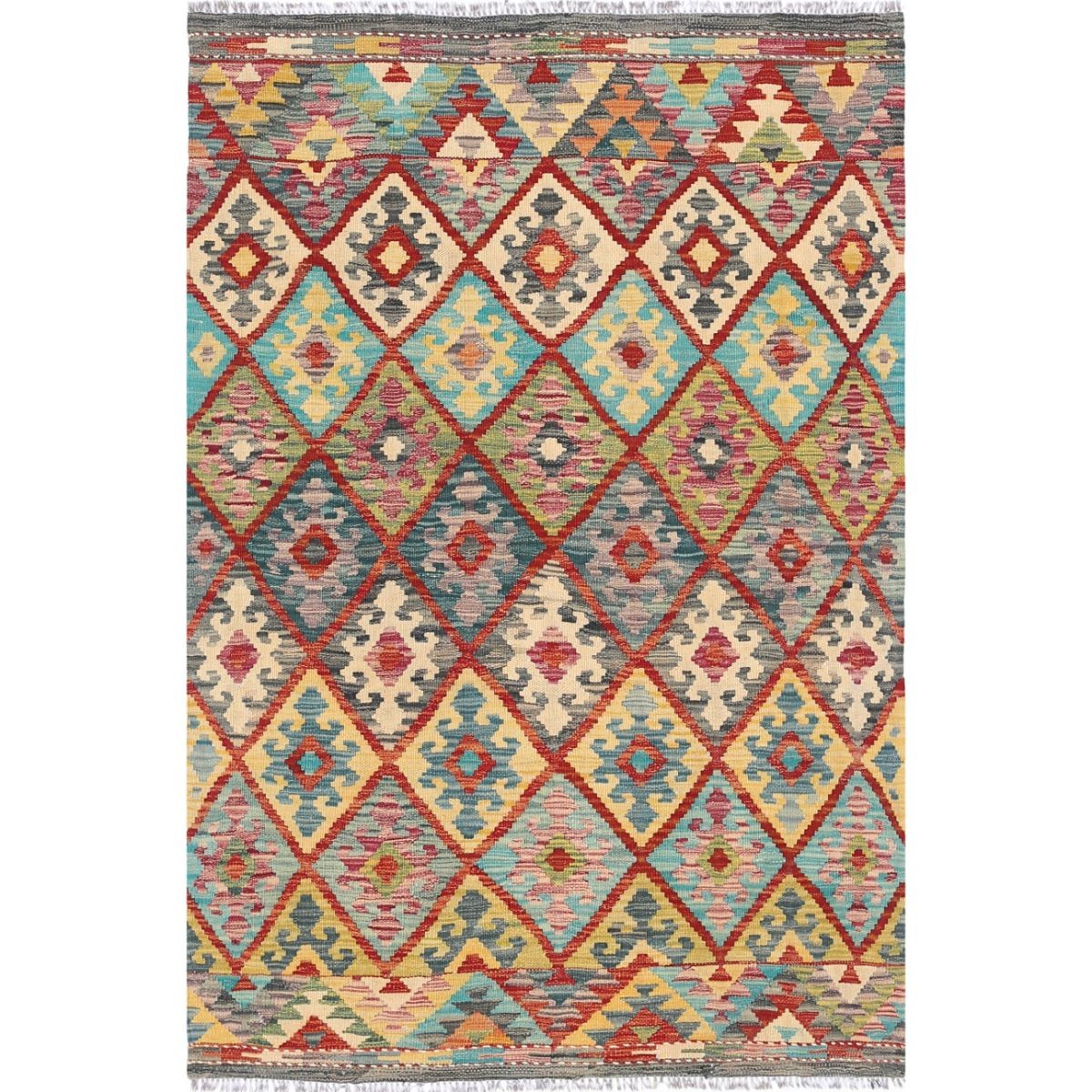 Maimana 4x6 Hand Woven Washable Wool Rug - Colorful