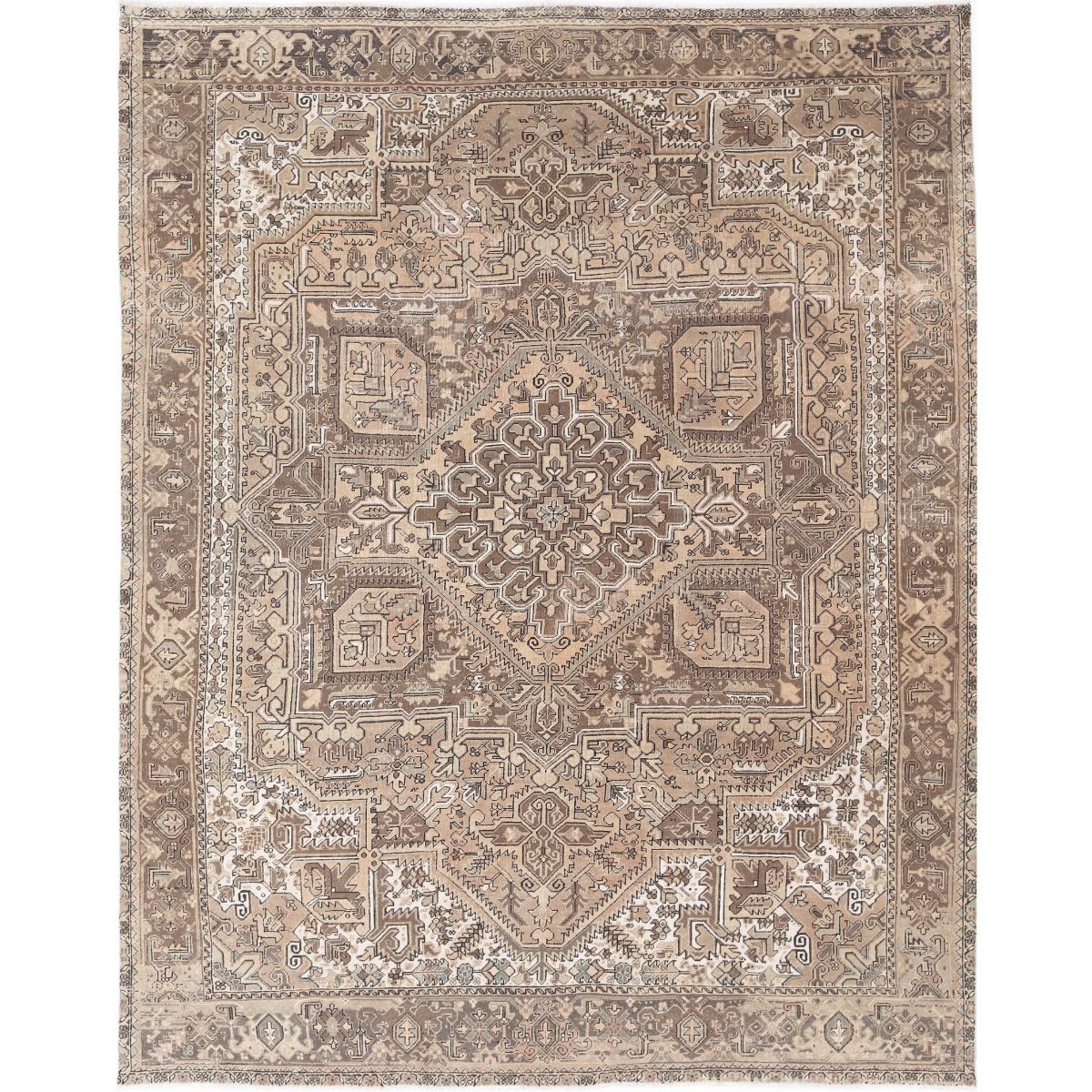 Vintage 10x12 Handmade Double Knotted Washable Wool Rug - Soft Hues