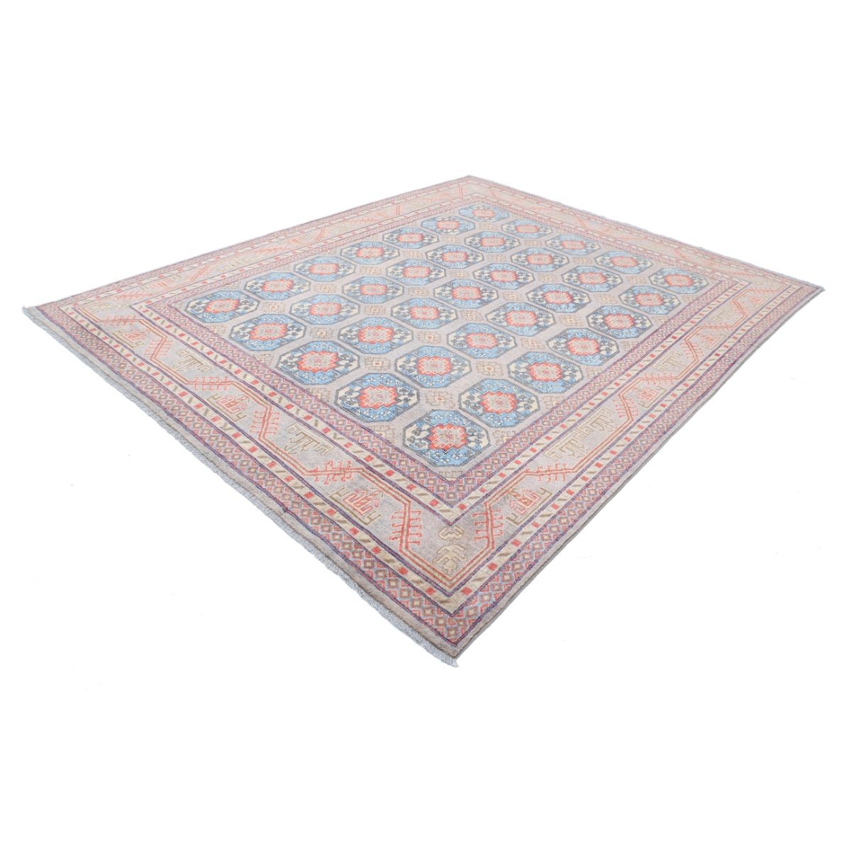 Revival 8x10 Handmade Double Knotted Washable Wool Rug - Colorful
