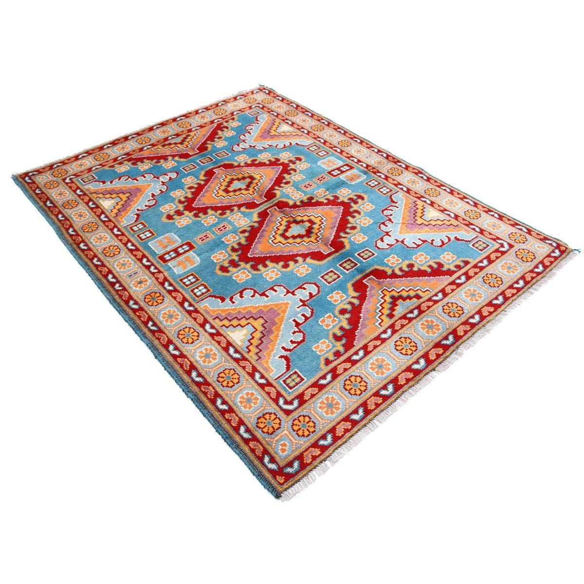 Revival 5x7 Handmade Double Knotted Washable Wool Rug - Colorful