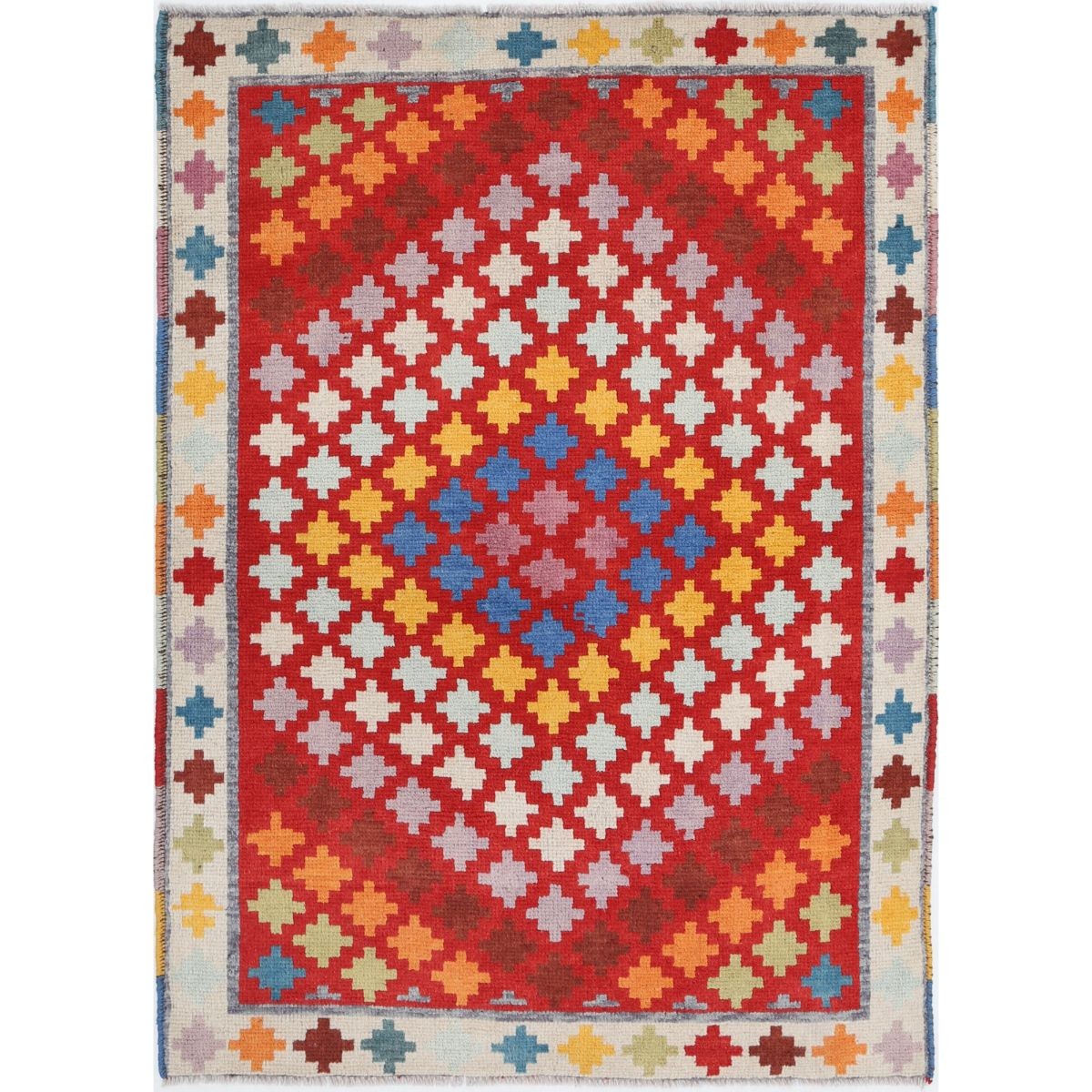 Revival 3x5 Handmade Double Knotted Washable Wool Rug - Colorful
