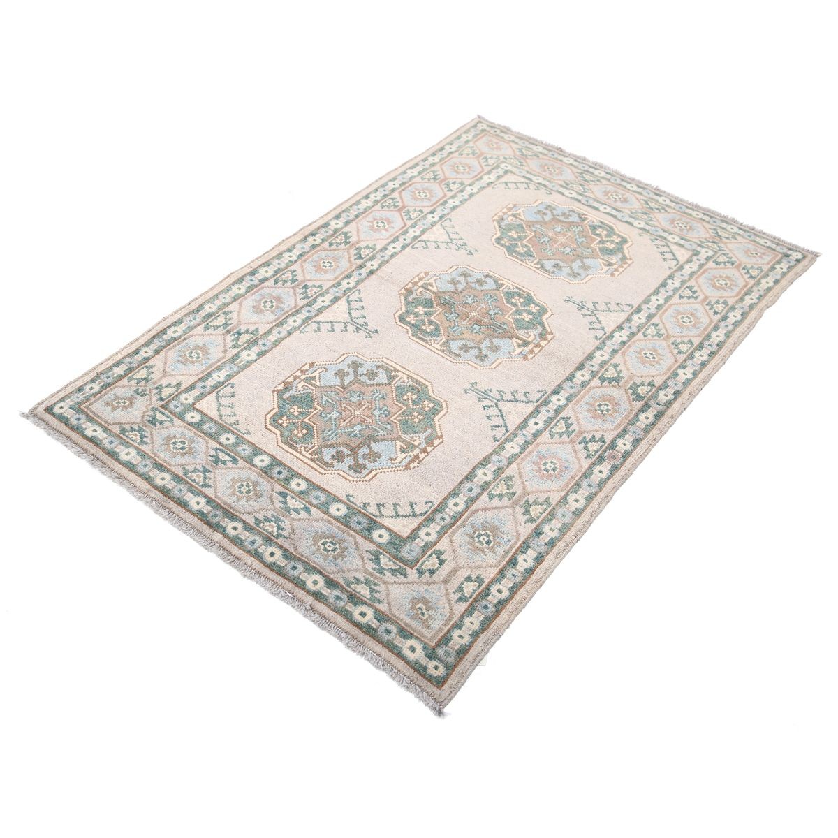 Revival 3x4 Handmade Double Knotted Washable Wool Rug - Colorful