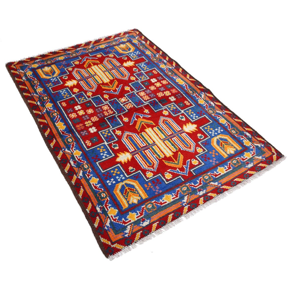 Revival 3x5 Handmade Double Knotted Washable Wool Rug - Colorful
