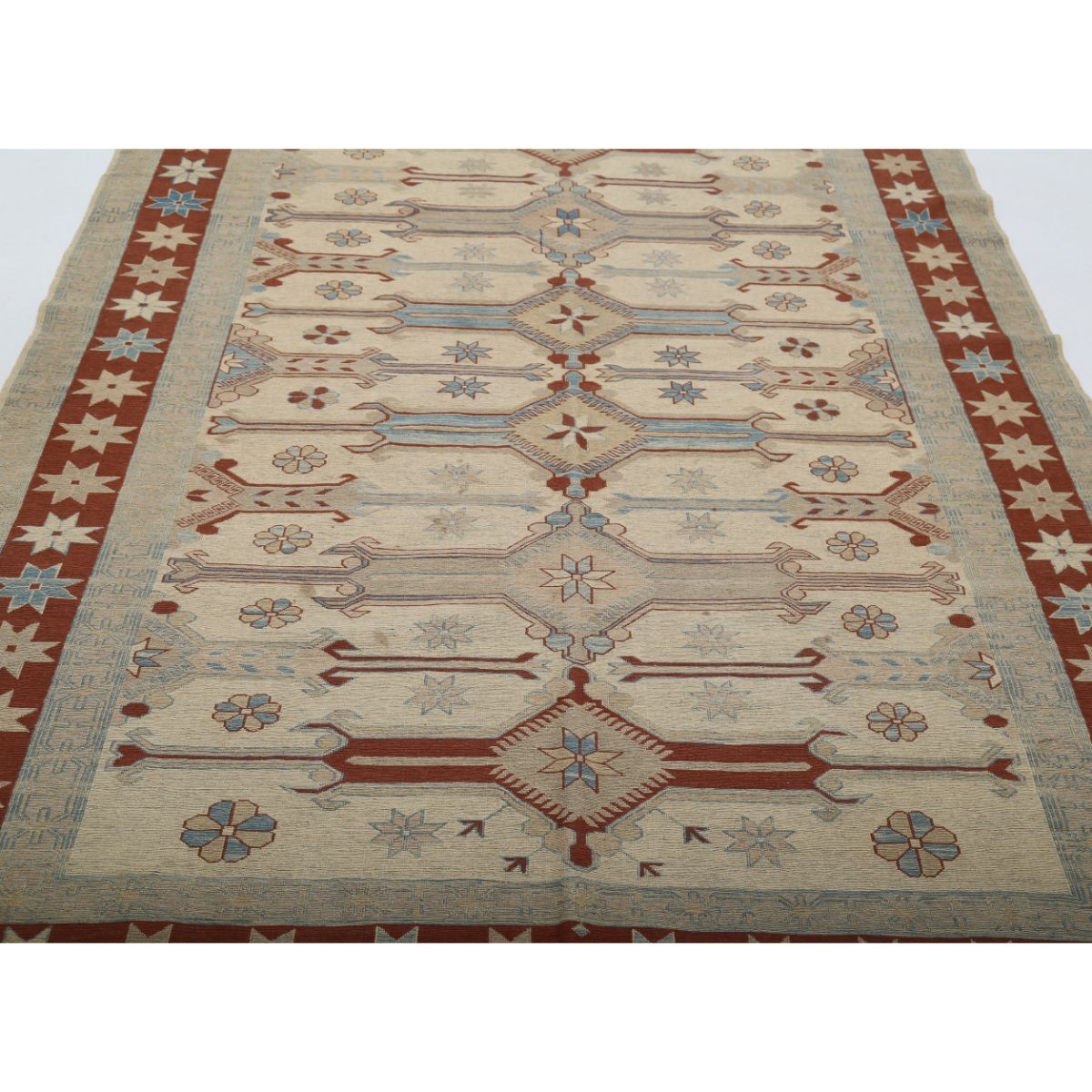 Sumak 6x8 Hand Woven Washable Wool Rug - Colorful