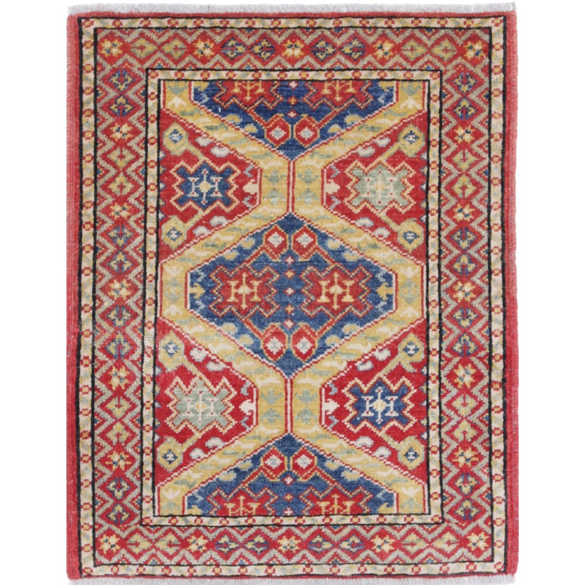 Revival 2x3 Handmade Double Knotted Washable Wool Rug - Colorful