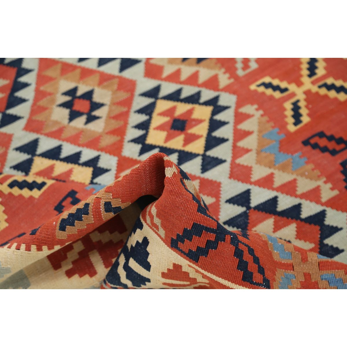 Kafkaas 5x7 Hand Woven Washable Wool Rug - Colorful
