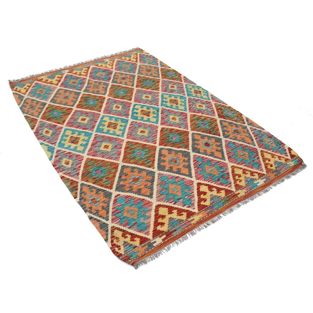 Maimana 4x6 Hand Woven Washable Wool Rug - Colorful