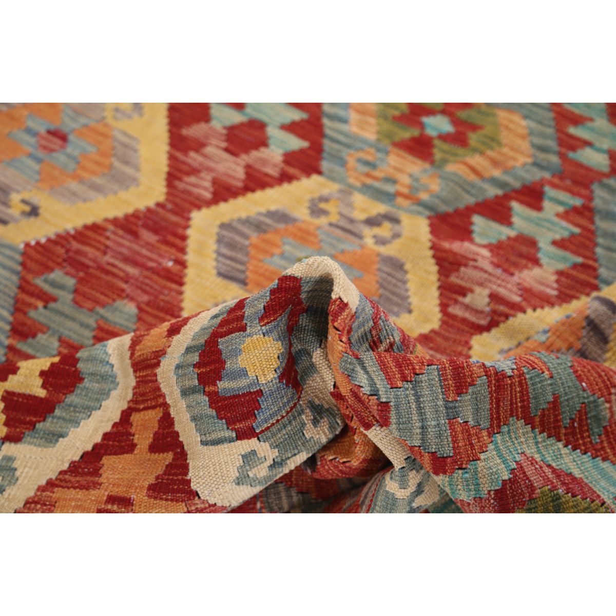 Maimana 10x13 Hand Woven Washable Wool Rug - Colorful