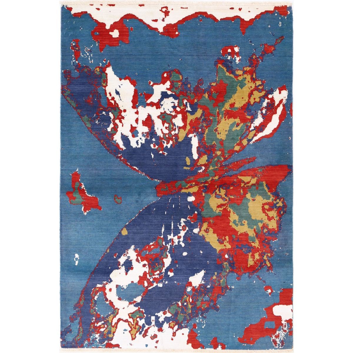 Dhanak 4x6 Powered-Loomed Washable Wool Rug - Colorful