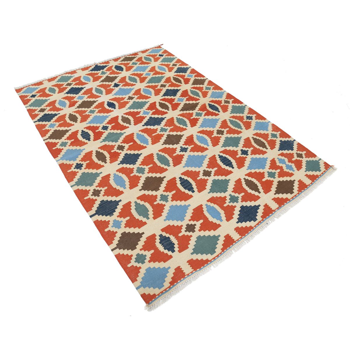 Kafkaas 5x7 Hand Woven Washable Wool Rug - Colorful