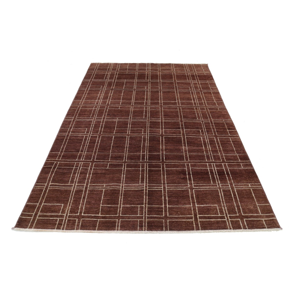 Modcar 5x8 Handmade Double Knotted Washable Wool Rug - Colorful