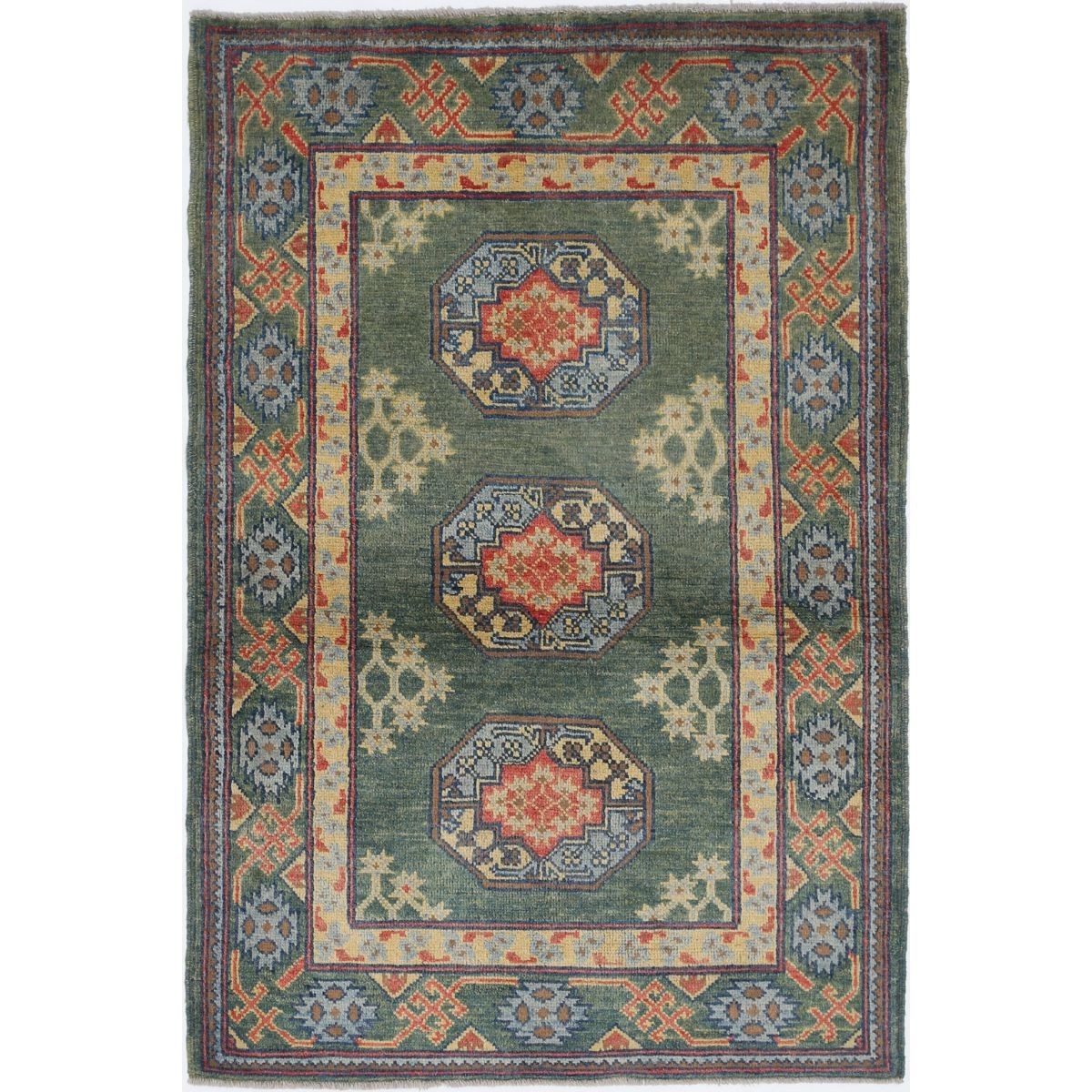 Revival 3x5 Handmade Double Knotted Washable Wool Rug - Colorful