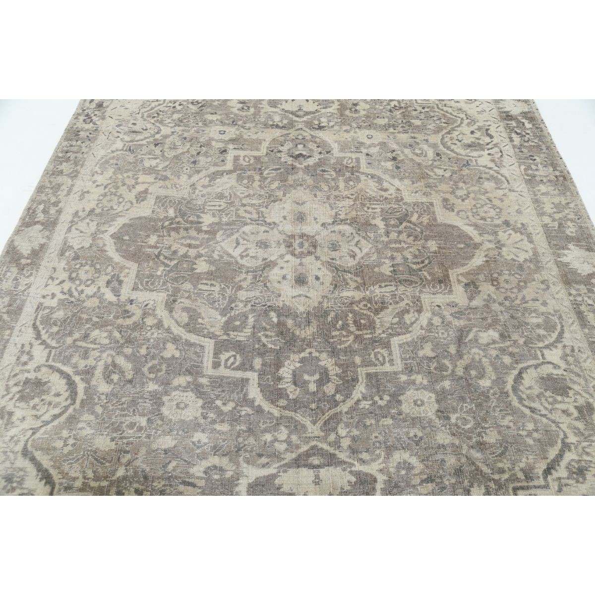 Vintage 7x10 Handmade Double Knotted Washable Wool Rug - Soft Hues