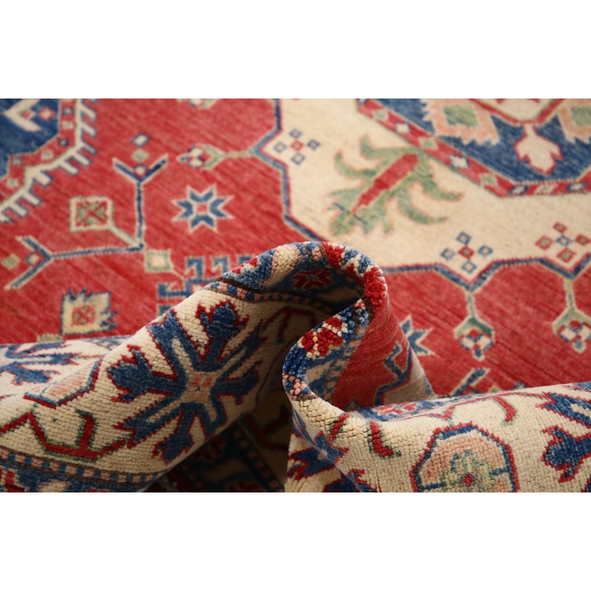 Kazak 7x9 Handmade Double Knotted Washable Wool Rug - Colorful