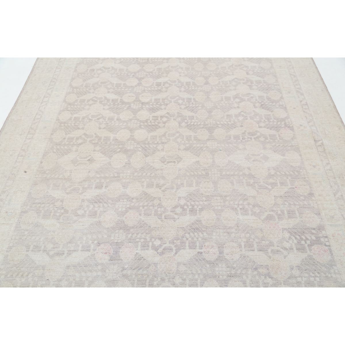 Khotan 7x9 Handmade Double Knotted Washable Wool Rug - Soft Hues