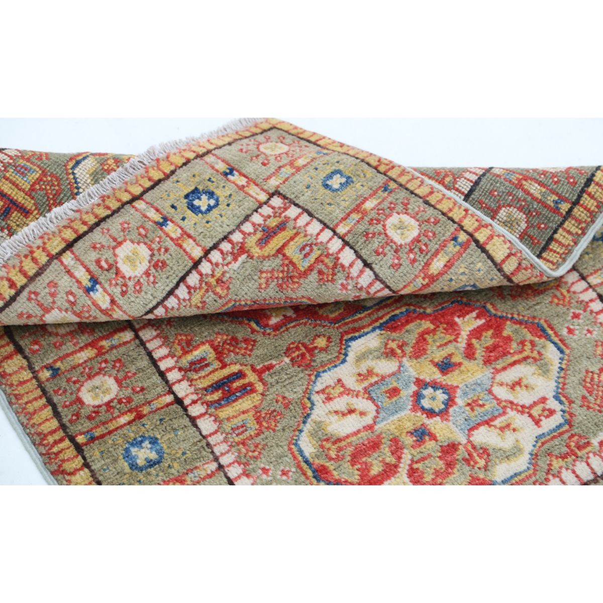 Revival 2x3 Handmade Double Knotted Washable Wool Rug - Colorful