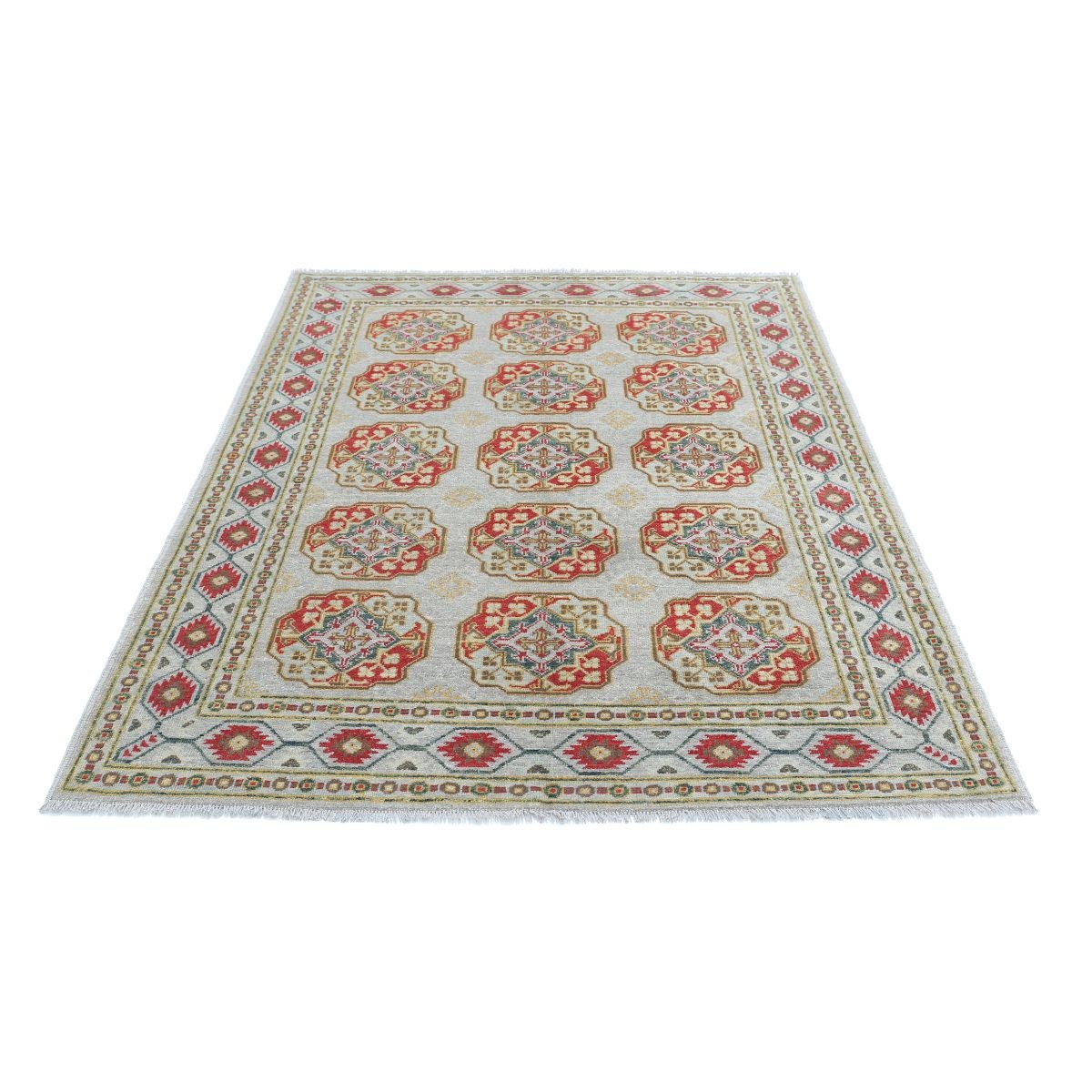 Revival 5x7 Handmade Double Knotted Washable Wool Rug - Colorful