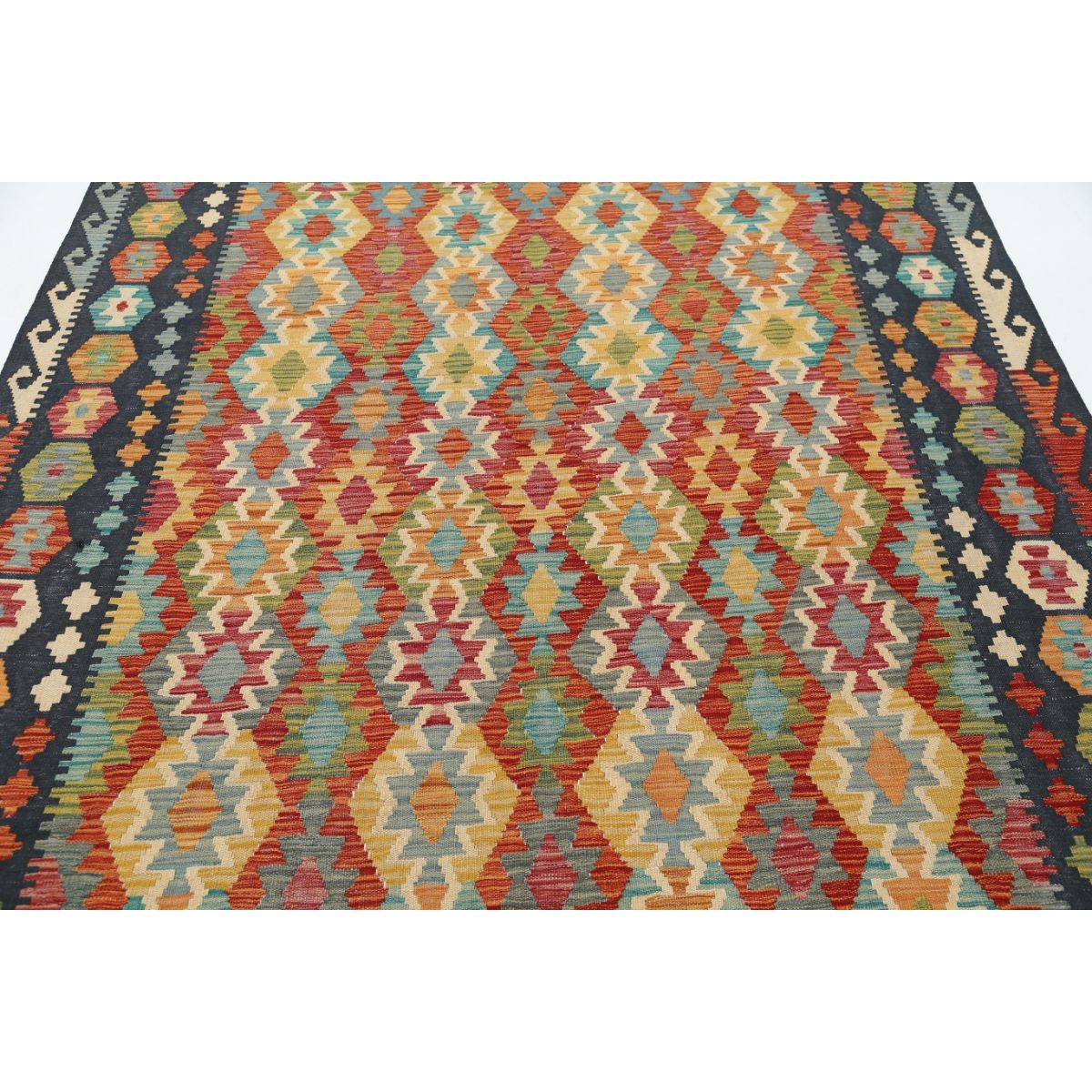 Maimana 7x10 Hand Woven Washable Wool Rug - Colorful