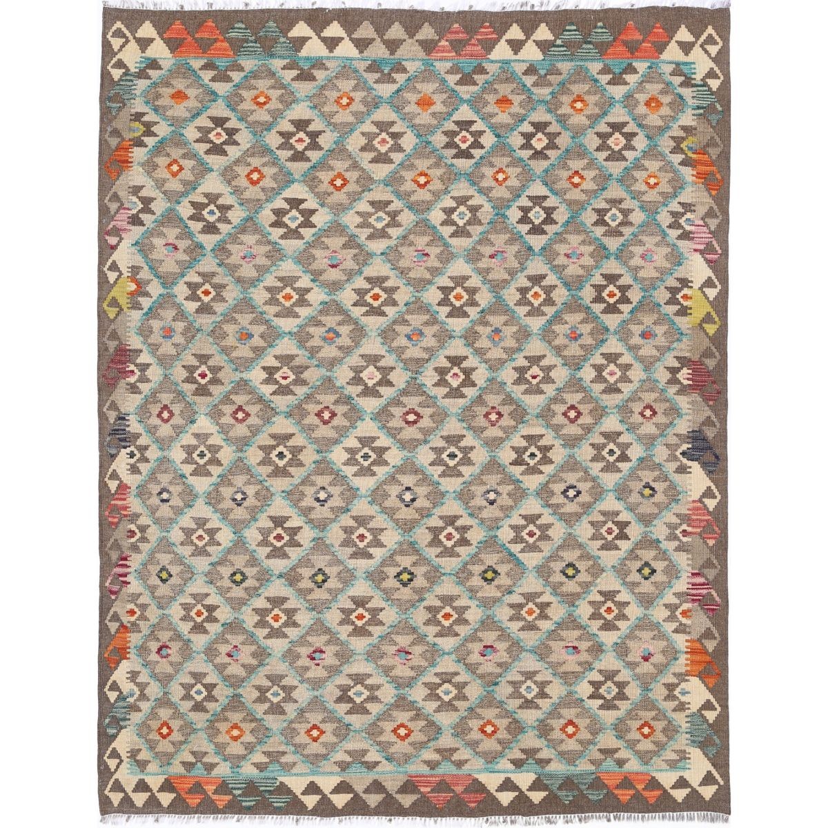 Maimana 5x7 Hand Woven Washable Wool Rug - Colorful