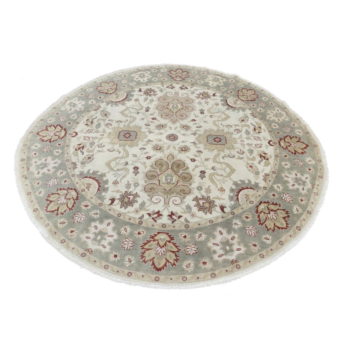 Ziegler 7x7 Handmade Double Knotted Washable Wool Round Rug - Colorful