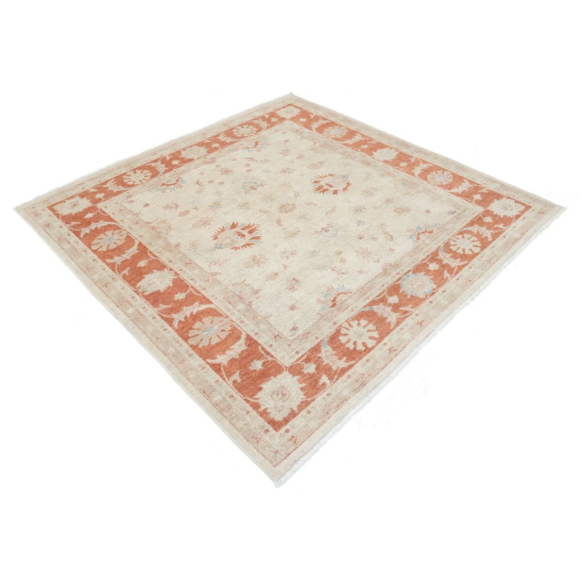 Ziegler 6x6 Handmade Double Knotted Washable Wool Rug - Colorful - Square