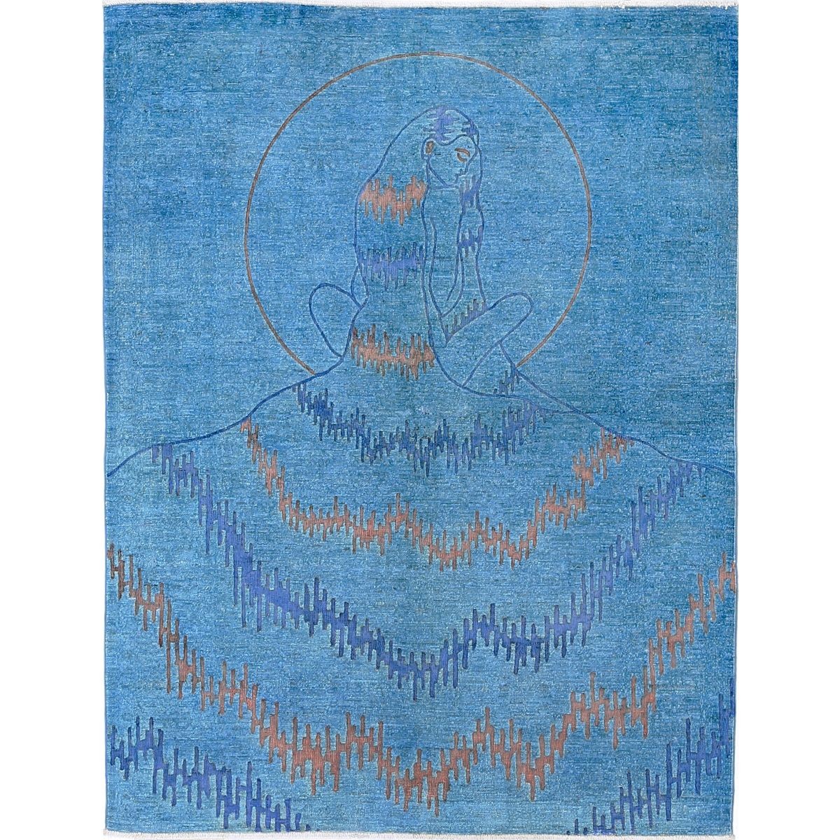 Onyx 5x6 Handmade Double Knotted Washable Wool Rug - Monochormatic