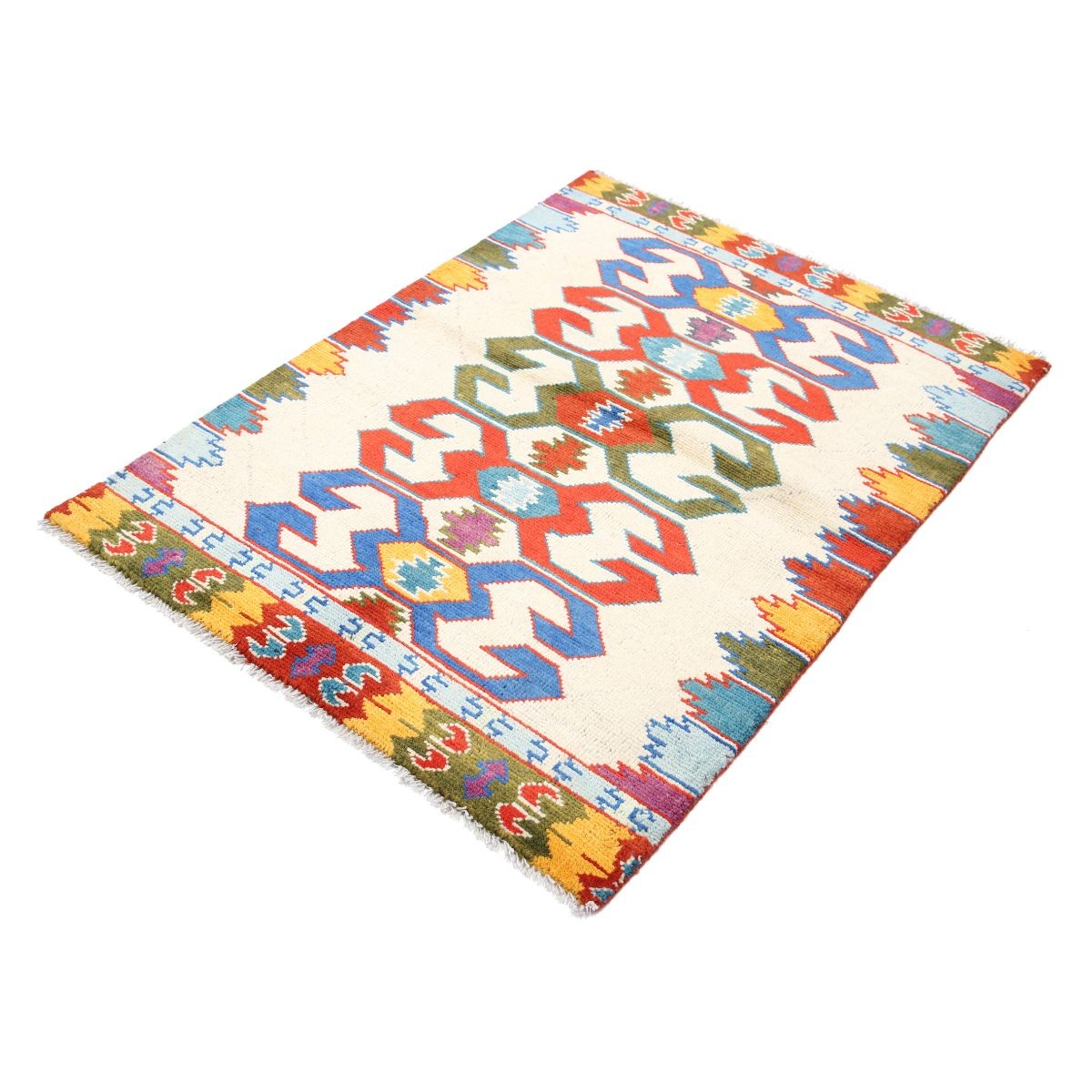 Revival 3x5 Handmade Double Knotted Washable Wool Rug - Colorful