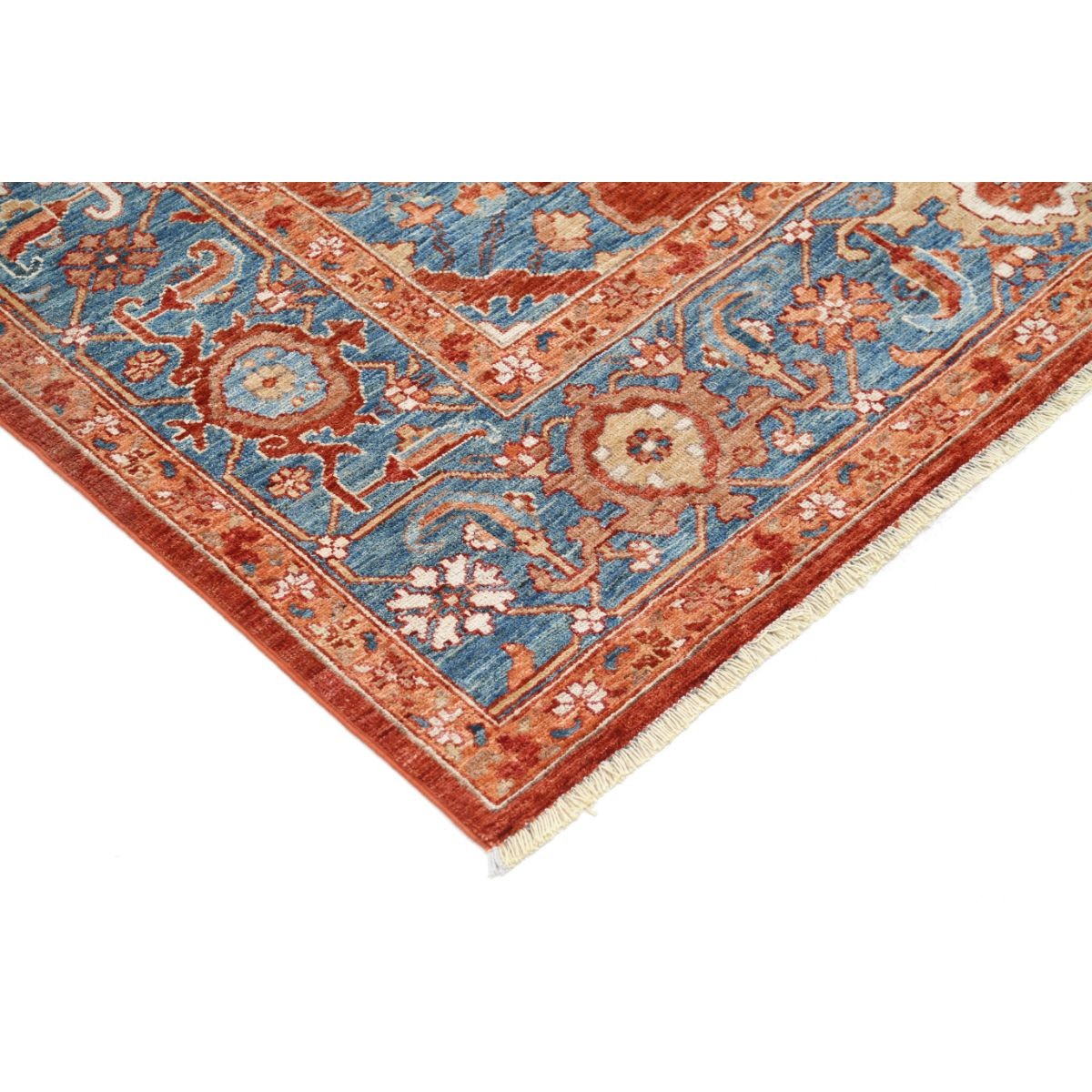 Heriz 9x11 Handmade Double Knotted Washable Wool Rug - Colorful