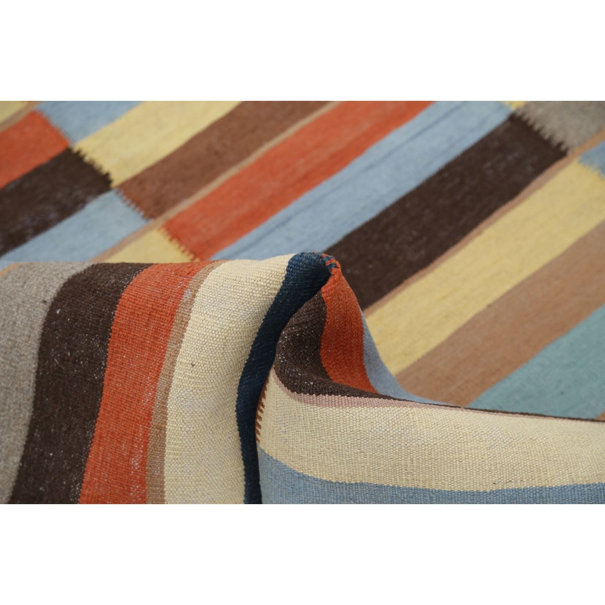 Kafkaas 5x7 Hand Woven Washable Wool Rug - Colorful