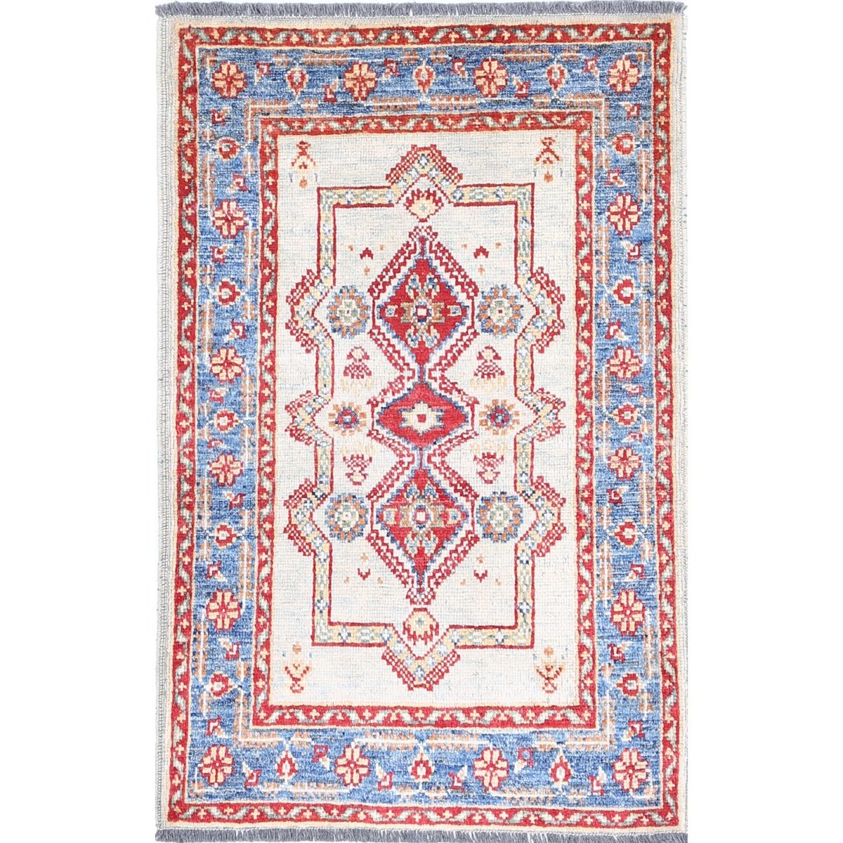 Revival 2x3 Handmade Double Knotted Washable Wool Rug - Colorful