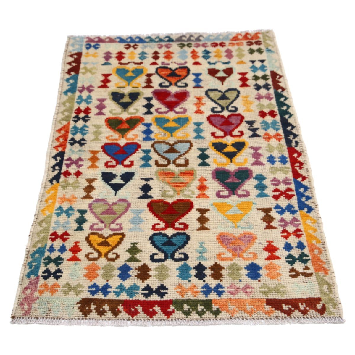 Revival 3x4 Handmade Double Knotted Washable Wool Rug - Colorful