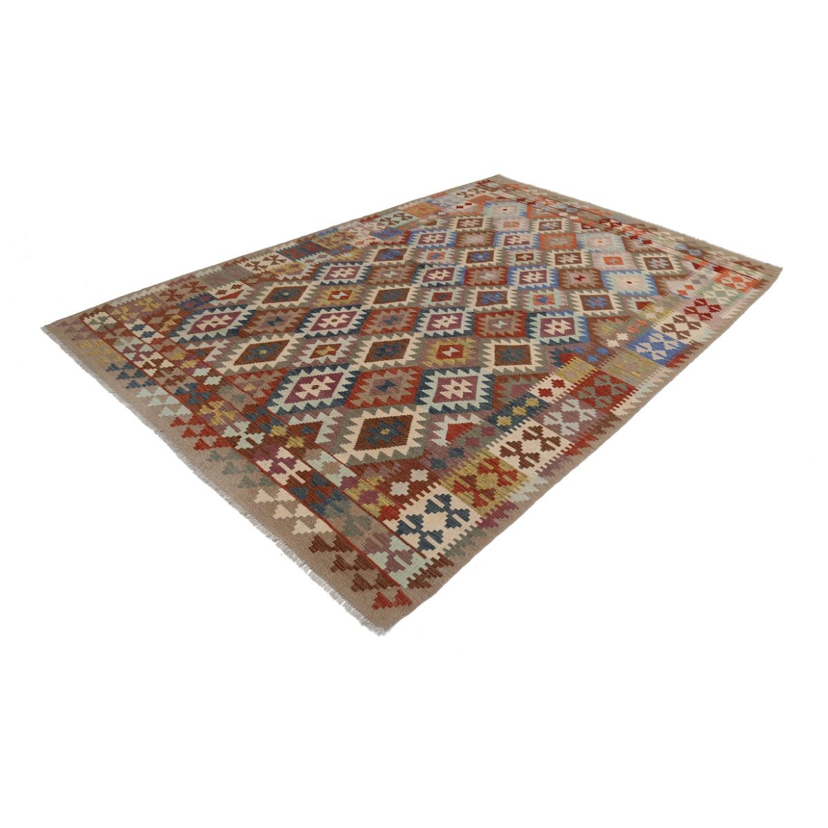 Maimana 6x10 Hand Woven Washable Wool Rug - Colorful