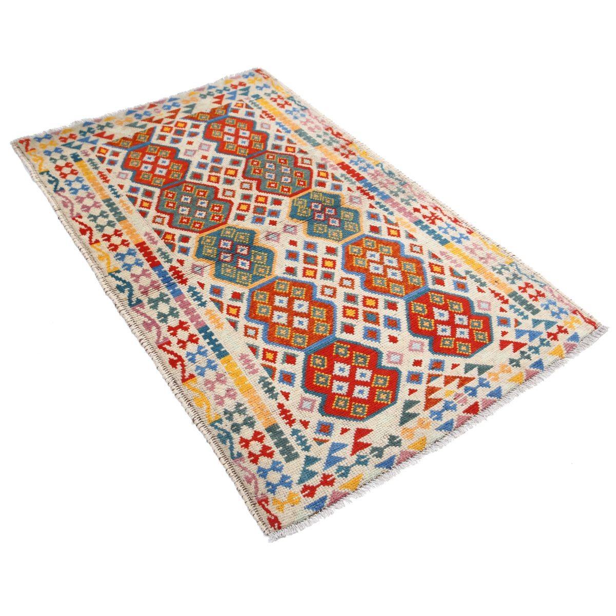 Revival 3x5 Handmade Double Knotted Washable Wool Rug - Colorful