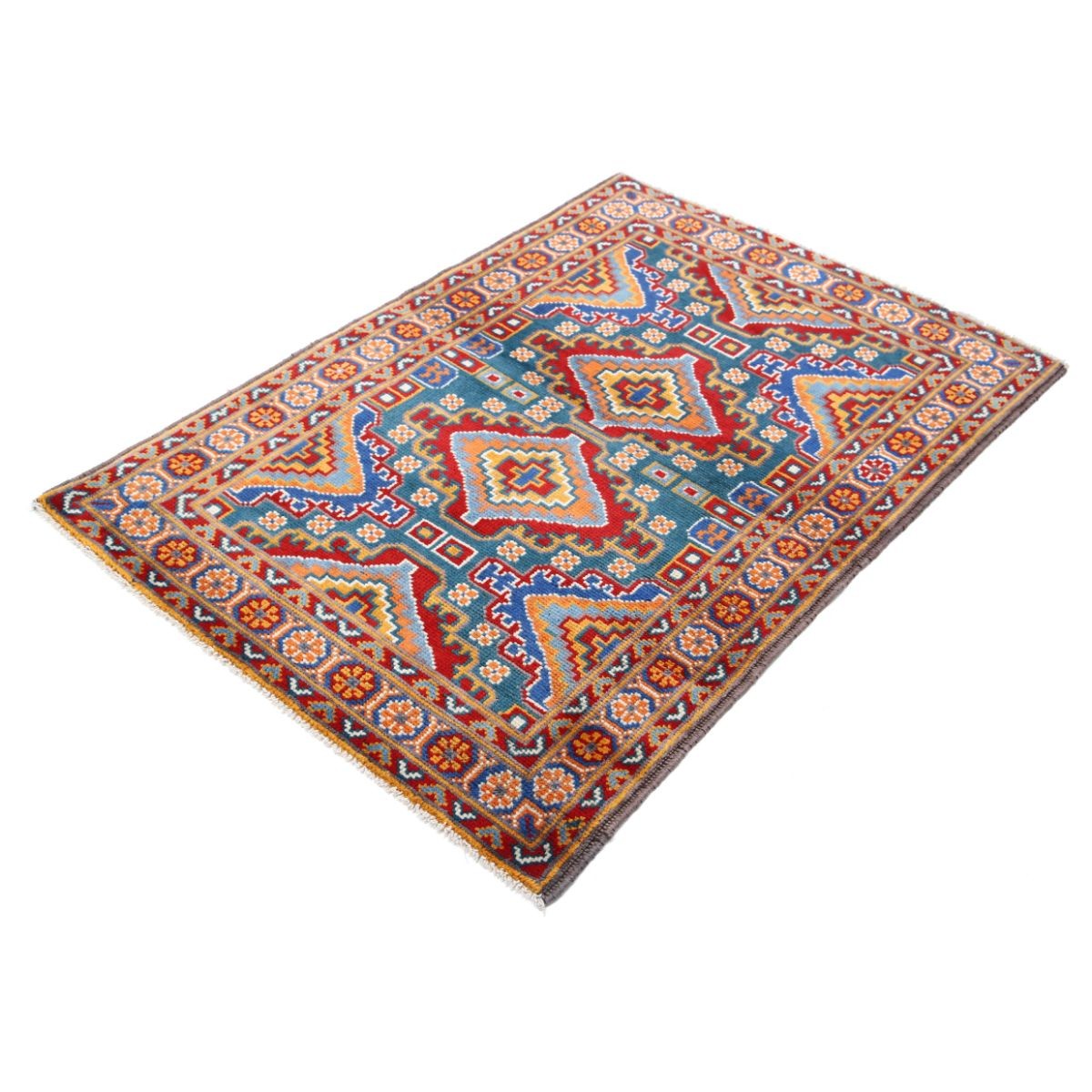 Revival 3x5 Handmade Double Knotted Washable Wool Rug - Colorful