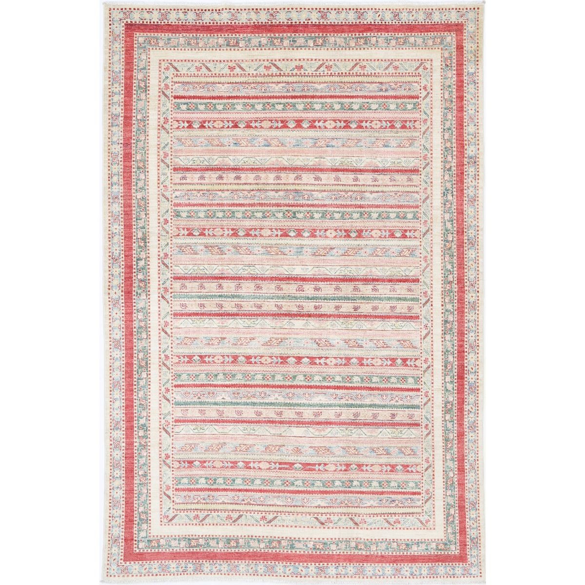 Shaal 5x8 Handmade Double Knotted Washable Wool Rug - Colorful