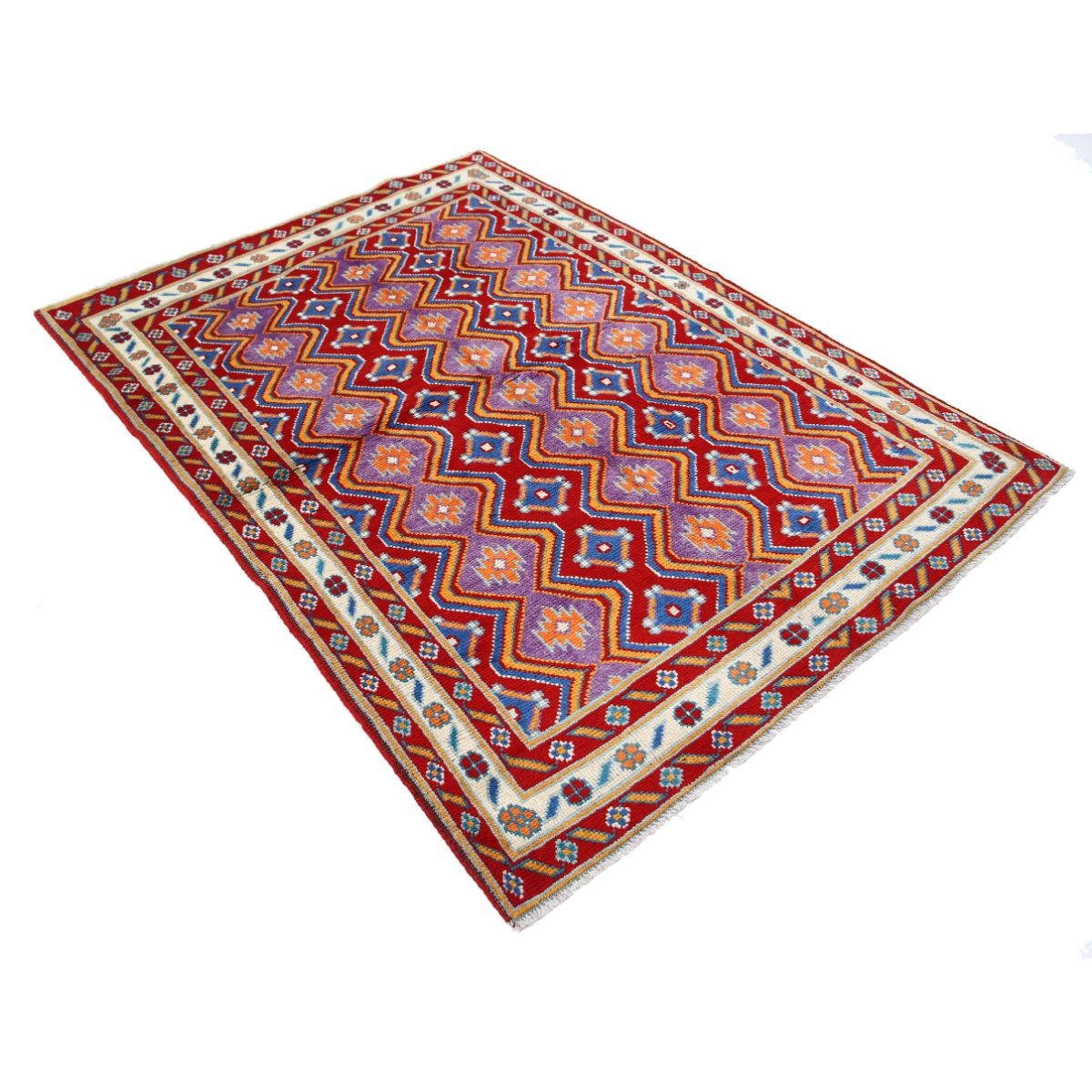 Revival 5x7 Handmade Double Knotted Washable Wool Rug - Colorful