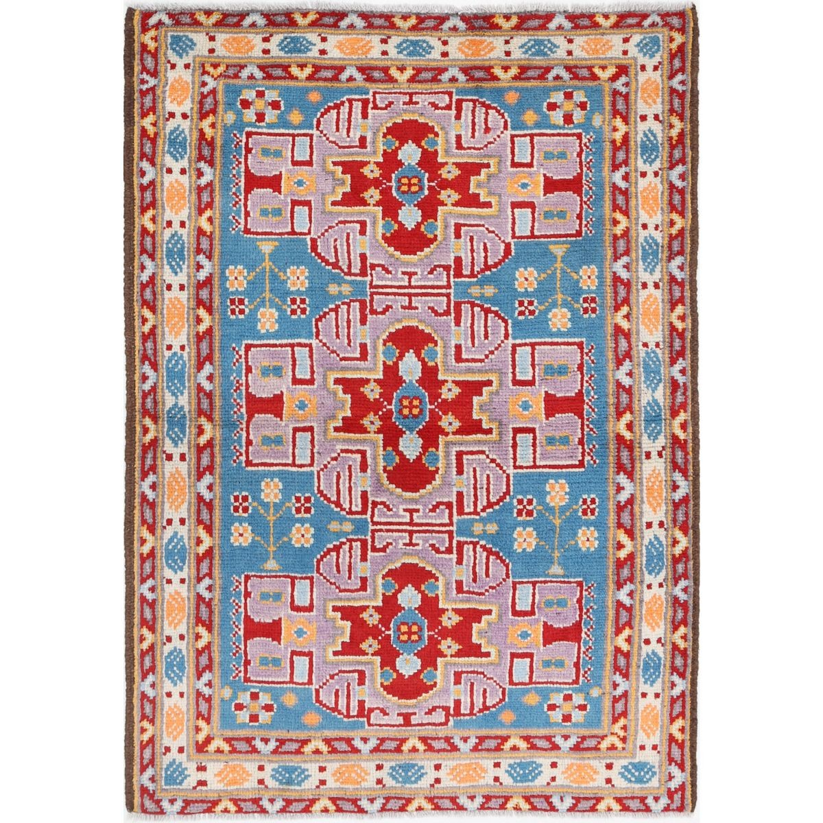 Revival 3x5 Handmade Double Knotted Washable Wool Rug - Colorful