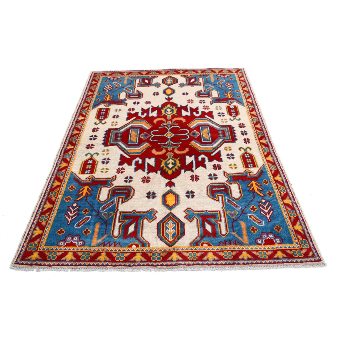 Revival 5x7 Handmade Double Knotted Washable Wool Rug - Colorful