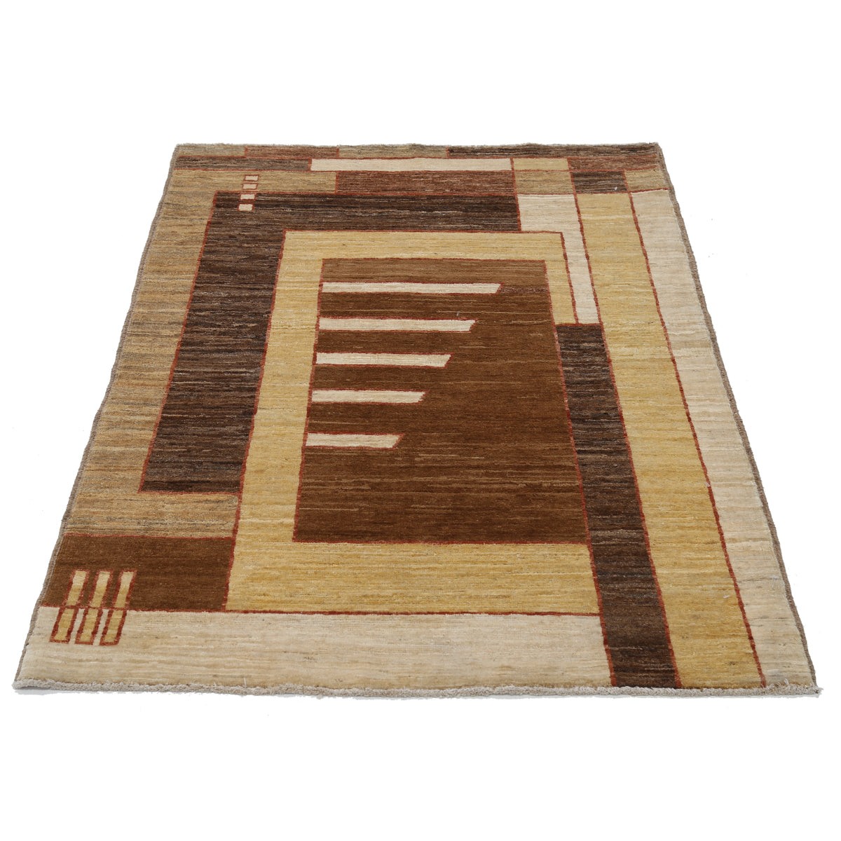 Modcar 3x5 Handmade Double Knotted Washable Wool Rug - Colorful