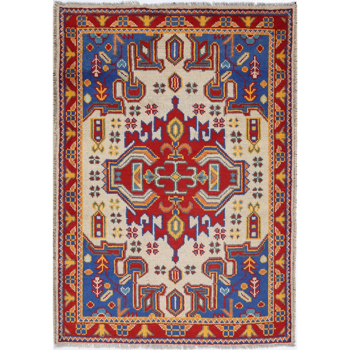 Revival 3x5 Handmade Double Knotted Washable Wool Rug - Colorful