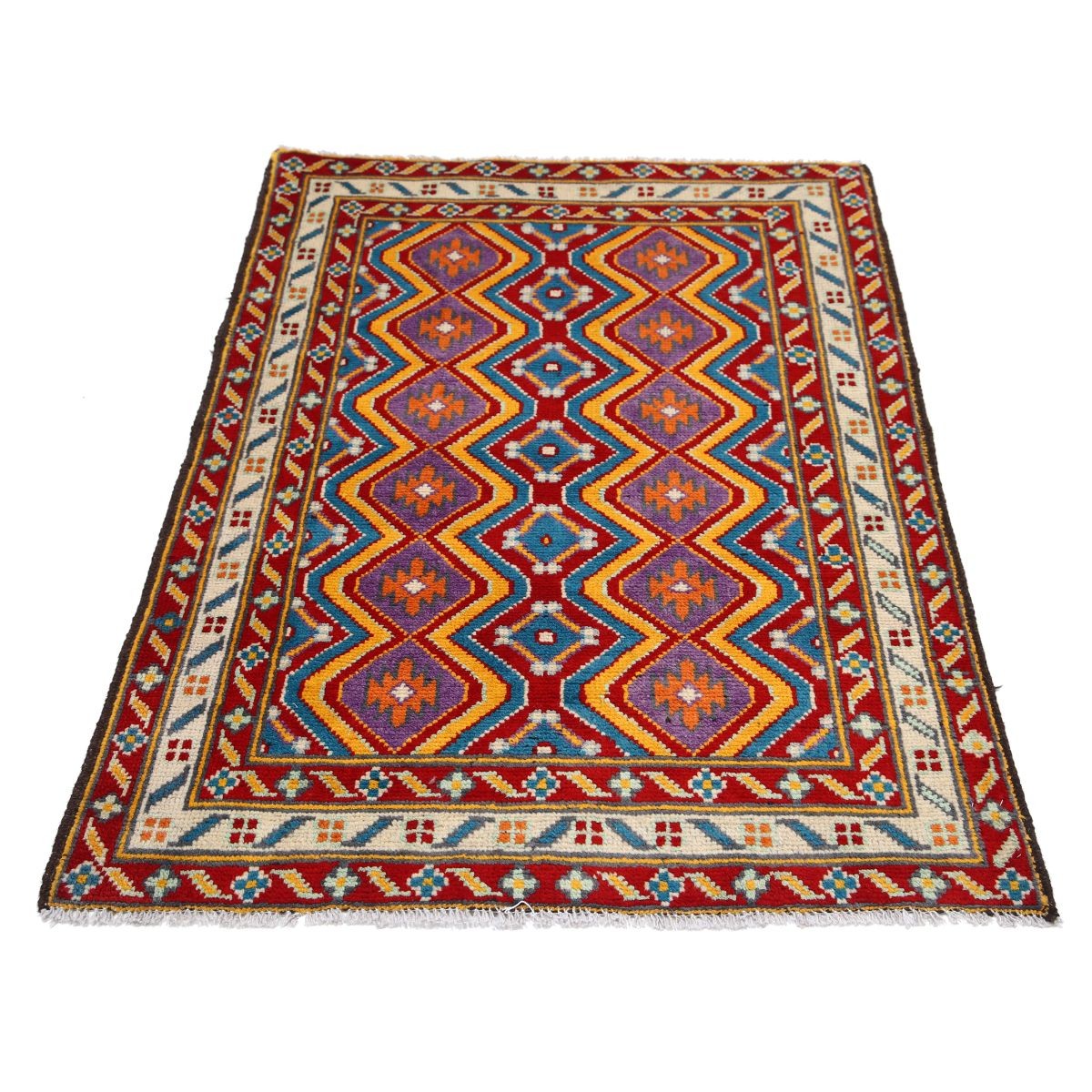 Revival 3x5 Handmade Double Knotted Washable Wool Rug - Colorful