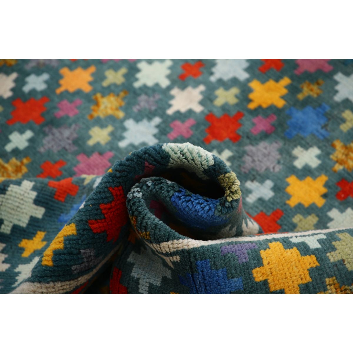 Revival 6x8 Handmade Double Knotted Washable Wool Rug - Colorful