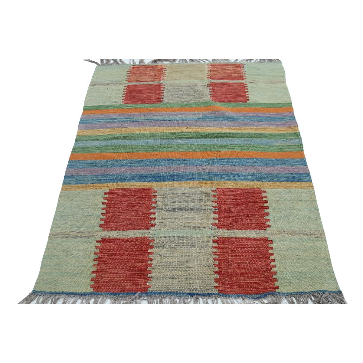 Maimana 4x6 Hand Woven Washable Wool Rug - Colorful
