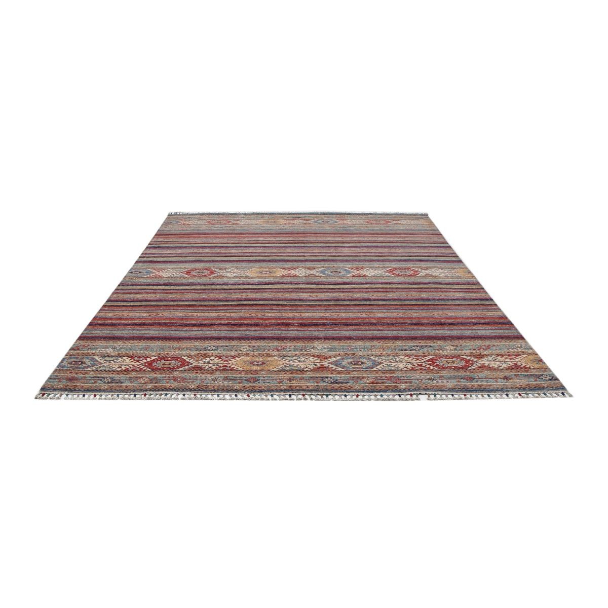 Khurjeen 7x10 Handmade Double Knotted Washable Wool Rug - Colorful