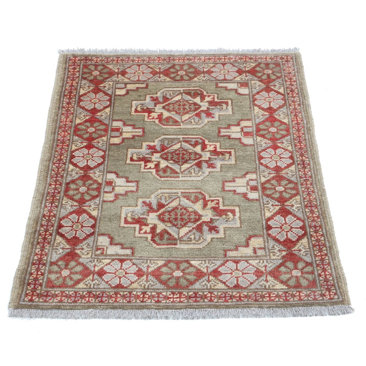 Revival 2x3 Handmade Double Knotted Washable Wool Rug - Colorful