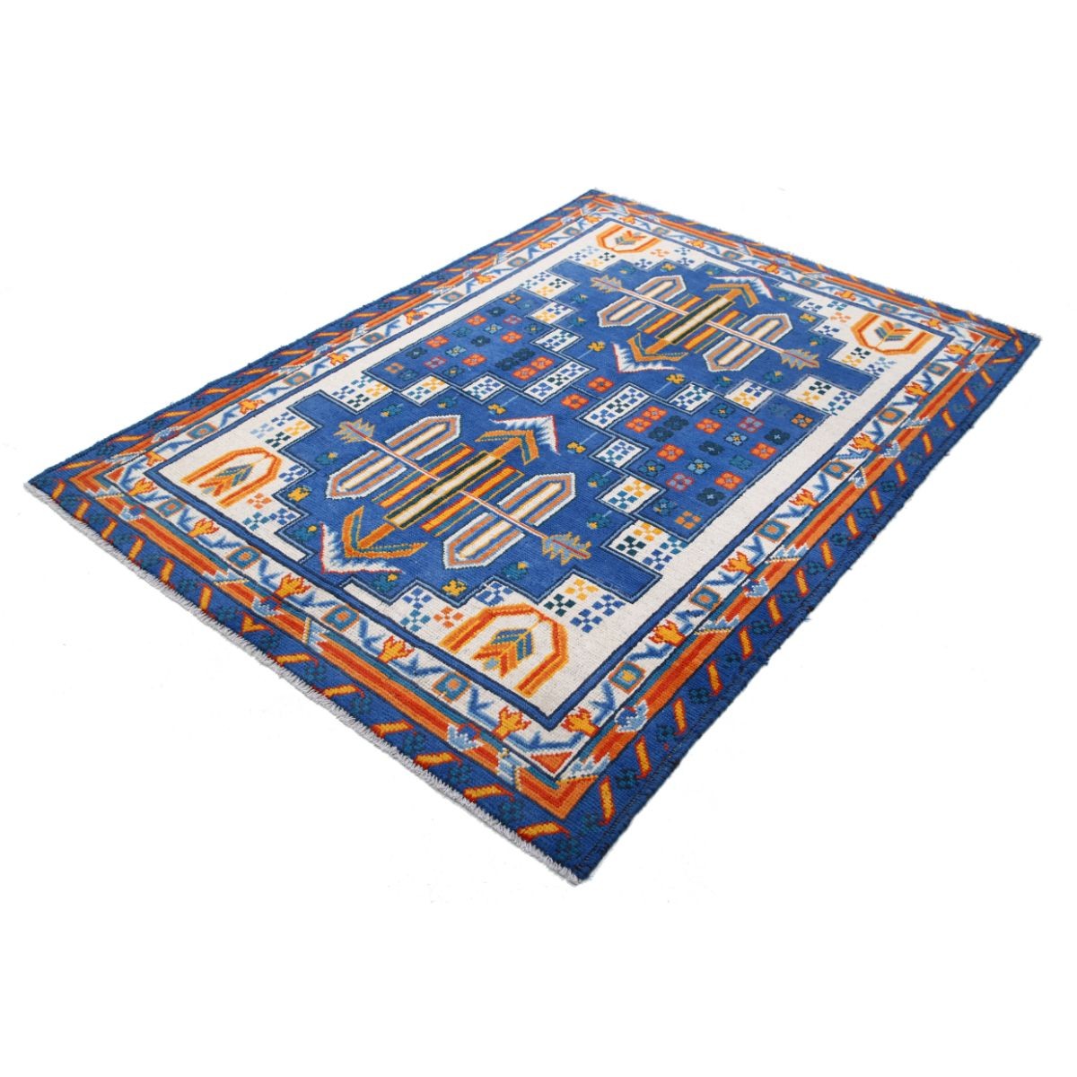 Revival 5x7 Handmade Double Knotted Washable Wool Rug - Colorful