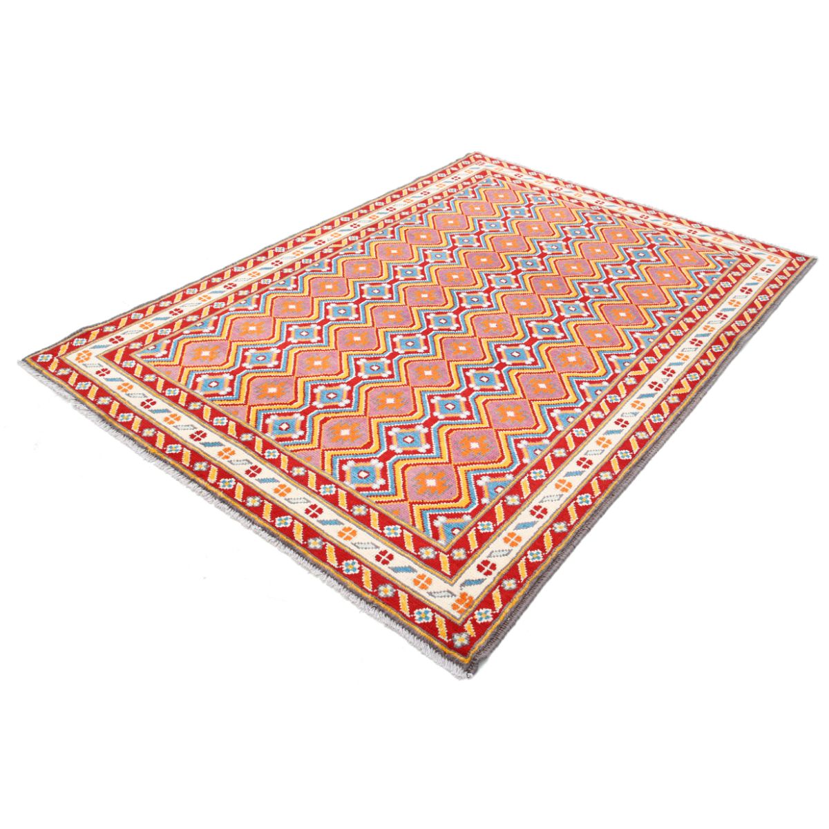 Revival 6x8 Handmade Double Knotted Washable Wool Rug - Colorful