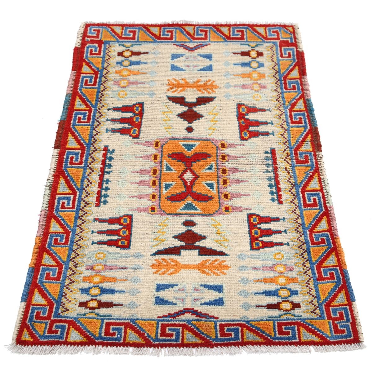 Revival 3x4 Handmade Double Knotted Washable Wool Rug - Colorful